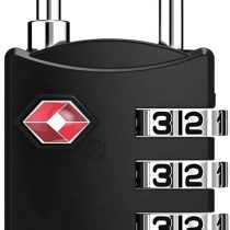 ZHEGE TSA Approved Luggage Padlocks, 3 Digit Small Combination Travel Locks for Suitcase, Backpack, Laptop Bag and Handbag, Locker Padlocks for Gym, Drawer (Black, 2 Pack)