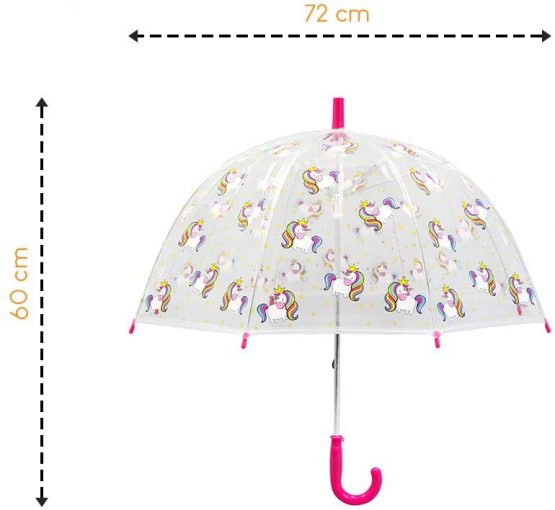 Susino X-brella Children's Clear Dome Umbrella 17025 Unicorn Print - Image 2