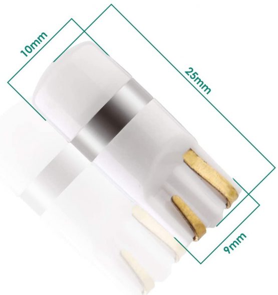 GLL T10 LED Bulbs White W5W 501 LED Bulbs 3030-1SMD with Lens 60 Lumens for Car LED Lights Bulbs Side Light Bulbs Number Plate Light Parking Light Interior Light (Pack of 10) - Image 2