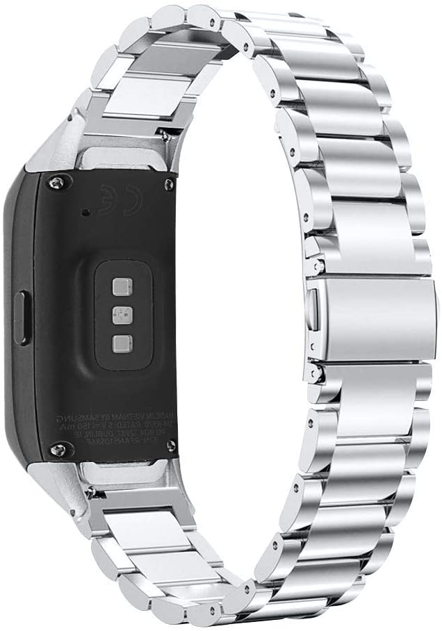 TenCloud Strap for Galaxy Fit Straps Replacement Metal Stainless Steel Arm Bands Bracelet Wristbands Compatible with Samsung Galaxy Fit SM-R370 Activity Tracker (Silver) - Image 4