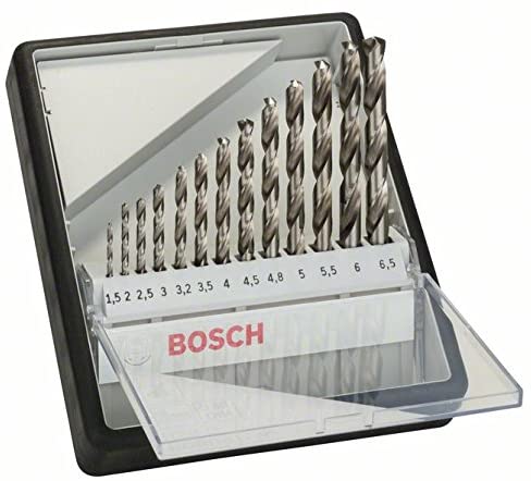 Bosch Professional 13 pcs. HSS-G Metal Drill Bit Set (for metal diameter 1,5-6,5 mm, Robust Line, Accessory Drill Driver)