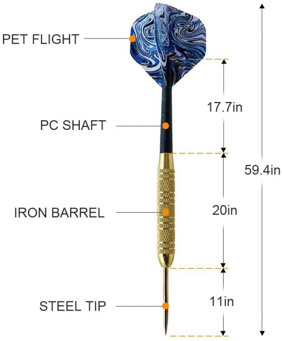 Gaoni 12 PCS 19 Grams Professional Steel Tip Darts Set with Flights, PC Shaft, Copper Plated Dart Tube, Steel Tip - Image 2