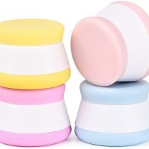 4 Pack Leakproof Silicone Travel Cosmetic Containers, 20ml Empty Makeup Face Cream Jars Bottles Multifunction Container for Crema Powder Loose Tea Vintamin