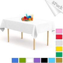 YANGTE 8 Pack Disposable Tablecloth Plastic Rectangle Table Covers 54 in x 108 in for Tables Indoor or Outdoor Parties Birthdays Weddings Picnic Christmas (White)