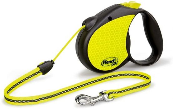 flexi Neon Retractable Lead, Yellow/Black, Medium, 5 m/20 Kg