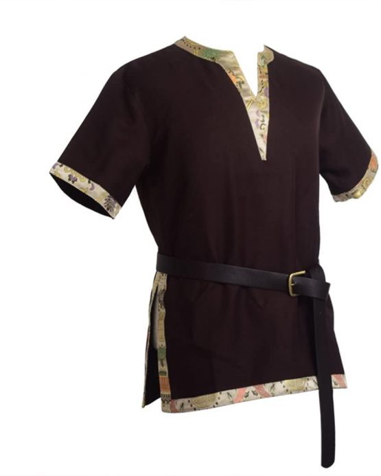 BLESSUME Medieval Viking Tunic with Belt LARP Aristocrat Chevalier Cosplay Costume - Image 3