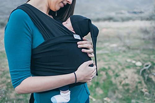 Baby Wrap Sling Organic Stretchy Premium Carrier, Black - Image 3