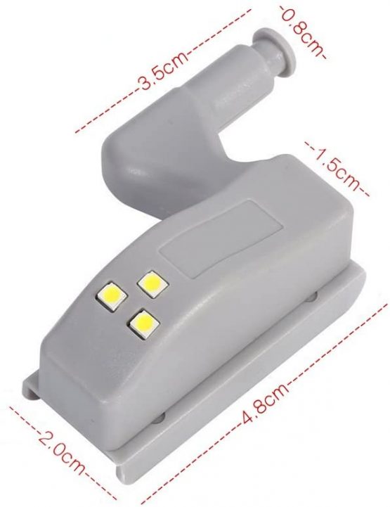 HONGCI 8pcs Cabinet Hinge LED Sensor Light, for Kitchen Cupboard, Wardrobe, Living Room Closet Sensor Night Lights - Lighting Color: Warm White - Image 3