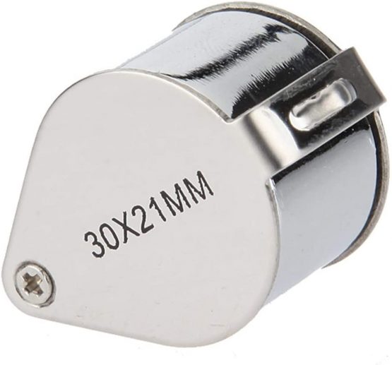 DIGIFLEX Jewellers Loupe - Lens 30 x 21mm Glass Jewellery Antiques Magnifier Eye Lens - Magnifying Handheld Loop - Eyeglass for Hobbies Geology Coin Collecting - Image 3