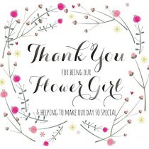 Claire Giles Quill"Thank You for Being Our Flower Girl" Wedding Card