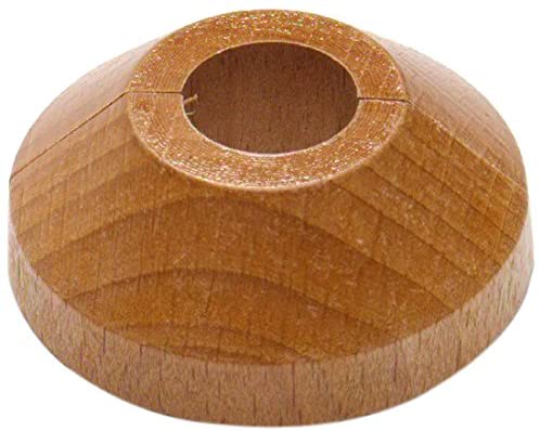 Merriway BH01942 (2 Pcs) Wooden Radiator Pipe Rose, Beech For 15mm Pipes - Pack of 2 Pieces