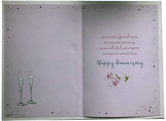 Anniversary Card - Daughter & Son-In-Law - Champagne Box - Embossed Finish (6805) - Image 2