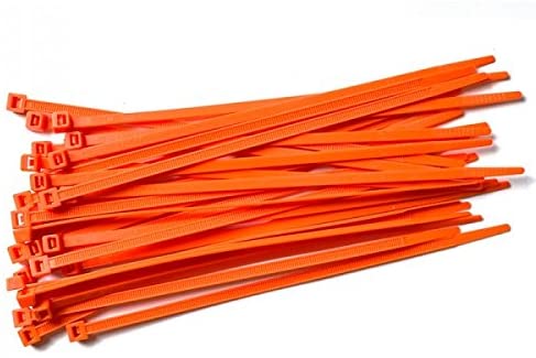 Gocableties Orange Cable Ties, 300mm x 4.8mm, Pack of 100, 12" Premium Nylon Zip Ties, Multi-Purpose Plastic Tie Wraps