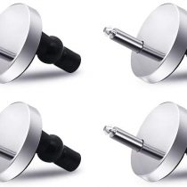 Toilet Seat Hinges Fixings Quick Release Top Fix 2 Pairs Blind Hole Fittings Expanding Rubber Screws with 50mm Base 4pcs