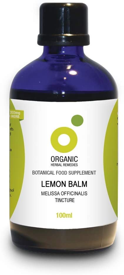 Organic Herbal Remedies, Lemon Balm Tincture, 100 ml, Blue Bottle, 100 ml (Pack of 1)