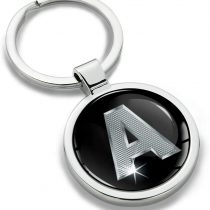 Biomar Labs® 3D Metal Alphabet A-Z Personalised Initials Keyring Keychain Silver Men Women Gift Letter A KK 1