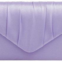 Purple Possum® Lilac Satin Envelope Clutch Bag Evening Bag Ladies Shoulder Bag Prom Wedding