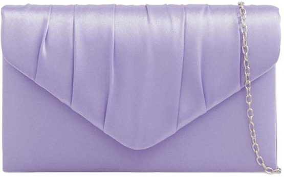 Purple Possum® Lilac Satin Envelope Clutch Bag Evening Bag Ladies Shoulder Bag Prom Wedding