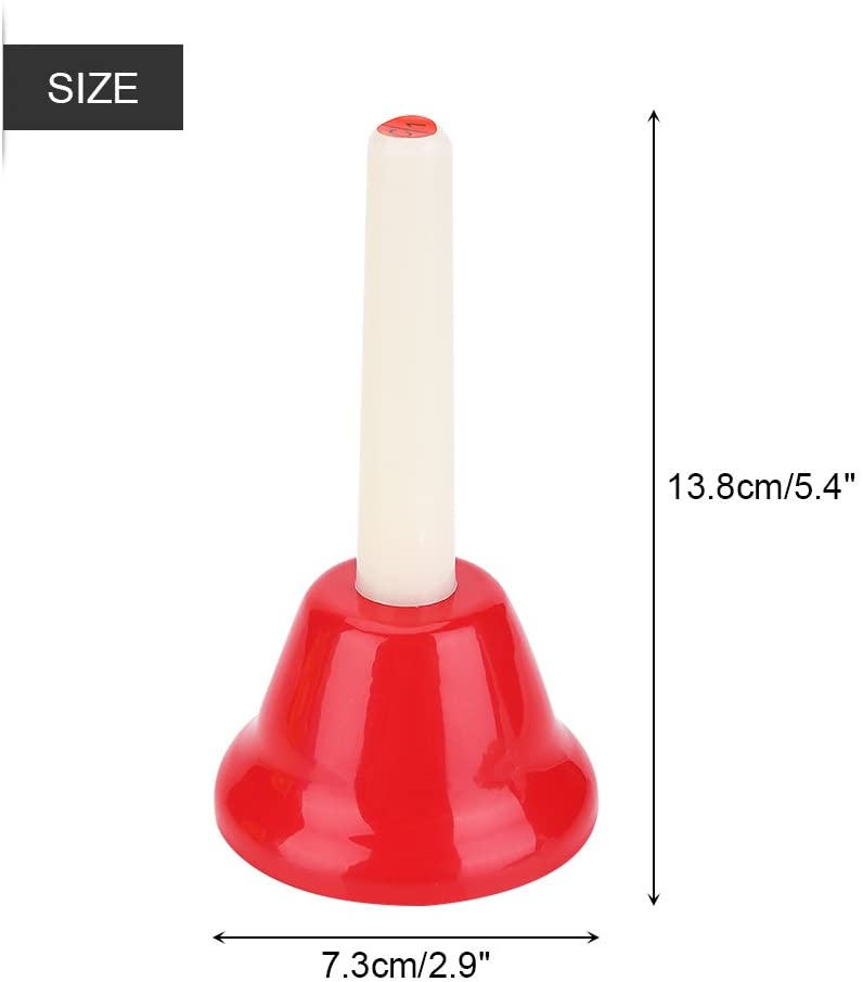 Hand Bells, Colorful 8 Note Metal Diatonic Hand Bell Set Music Brain Development Game Playing Musical Instruments Hand Bells for Children - Image 3