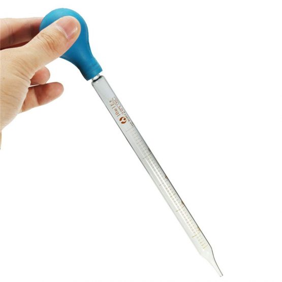 Hyber&Cara 2 Pcs 10ml Glass Pipette Dropper Graduated with Rubber Suction Bulb + 1 Pc Cleaning Brush - Image 4