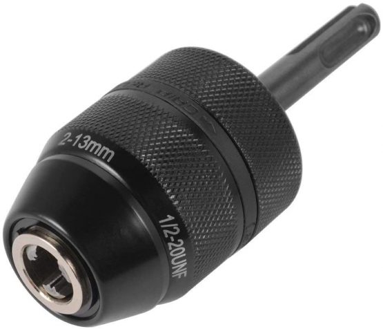 Keyless Drill Chuck Adapter, 2-13mm 1/2-20UNF Mount Heavy Duty Professional Converter Tool with SDS Plus Shank Adaptor