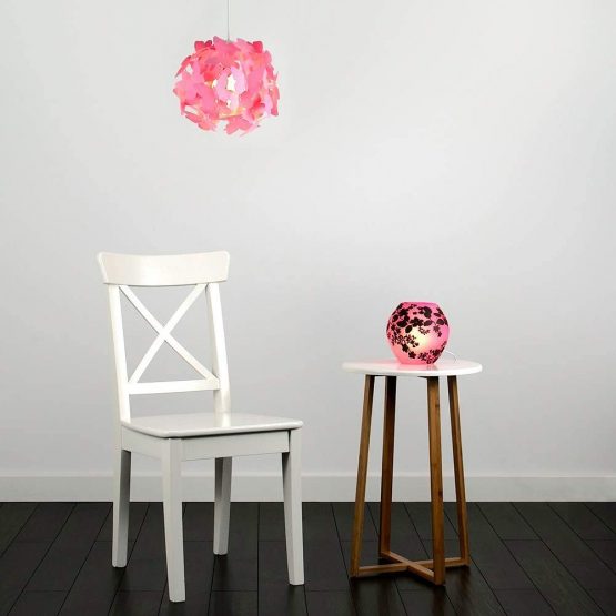 Beautiful Modern Bright Pink Coloured Butterflies Ceiling Girl's Chandelier Pendant Bedroom Light Lamp Shade - Image 4