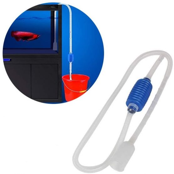 Voarge Siphon for cleaning the aquarium, hand pump 140 cm for aquariums and fish tanks - hand-operated water manually pump from the aquarium and fish tank