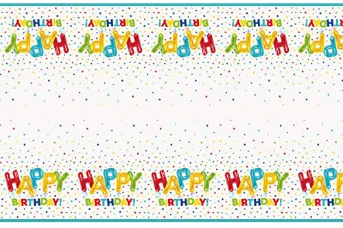 Happy Balloon Birthday Rectangular Plastic Table Cover (137cm x 213cm) - Perfect for Your Unique Celebration - 1 Pc - Image 2