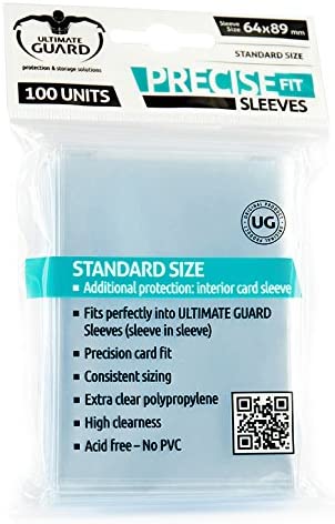 Ultimate Guard Precise-Fit Sleeves Standard Size Transparent (100), Clear