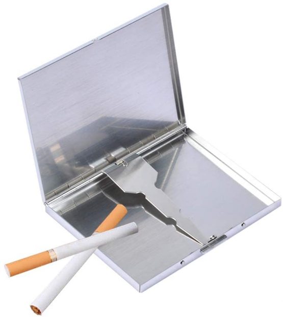 Silver Stainless Steel Slim Cigarette Case - Image 3