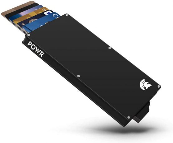 POWR Card Holder Wallet, Mens Minimalist Slim Metal RFID Blocking Contactless Card Protector - Image 2
