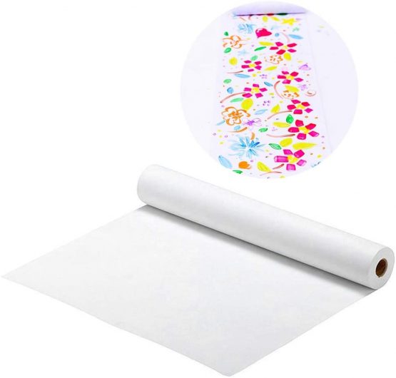 Toyvian 1Pcs White Kraft Arts Paper Roll for Paints, Wall Art, Easel Paper, Fadeless Bulletin Board Paper - Image 3