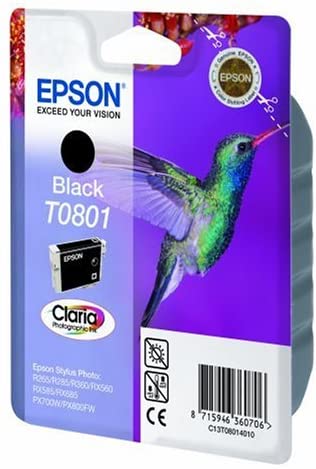 Epson T0801 Black Hummingbird Genuine Ink, Claria Photo HD Ink Cartridge, Standard - Image 2