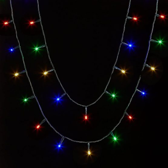 JnDee Safe Voltage Mains Powered 20M 72Feet + 10M Cable Fully Waterproof Christmas Fairy Lights 200 LED Multi Colour(Red, Green, Blue and Yellow) with 8 Light Effects Functions - Image 4