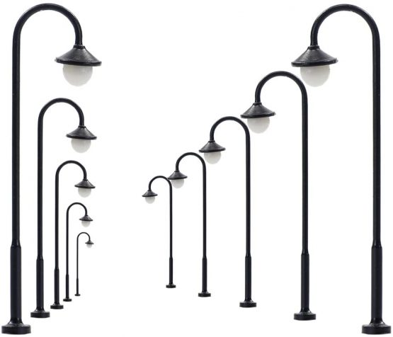Evemodel LYM13 10pcs Model Railway Led Lamppost Lamps Street Lgihts N Scale 4.5cm 12V New