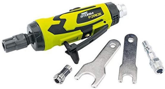 Draper 65130 Storm Force Composite Straight Mini Air Die Grinder (6mm), Blue