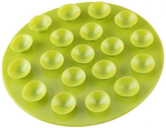 Creative Children's Tableware Sucker Baby Kids Magic Suction Mat Portable Double-sided Suckers Anti-slip Plate Bowl Cutlery Placemat(Green)