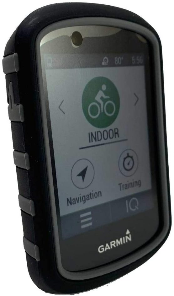 TUFF LUV Silicone Twin Dual Layer Double Protective Skin Case Compatible With Garmin Edge 830 - Black/Grey