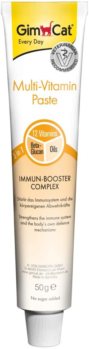 GimCat Multi-Vitamin Paste - This healthy cat snack activates and strengthens the immune system - 1 tube (1 x 50 g)
