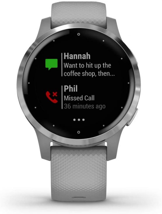 Garmin Vívoactive 4S, Smaller-Sized GPS Smartwatch, Features Music, Body Energy Monitoring, Animated Workouts, Pulse Ox Sensors and More, Powder Gray/Silver - Image 2