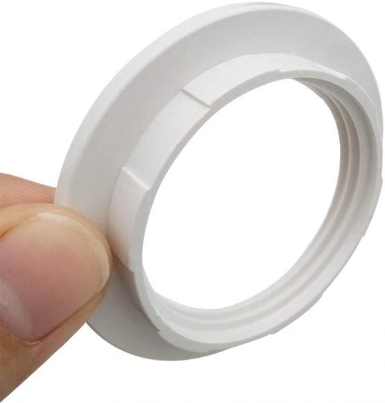 KingYH 8 Pack Lamp Shade Ring Converter E27 Plastic Lamp Shade Reducer Ring for Bedside Lamp Desk Floor Lamps Plate Light Lampshade Washer Adaptor White - Image 3