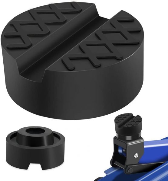 TengKo Jack Pad, Universal Slotted Rubber Jack Pad Frame Rail Protector 65mm/2.56 inch Diameter