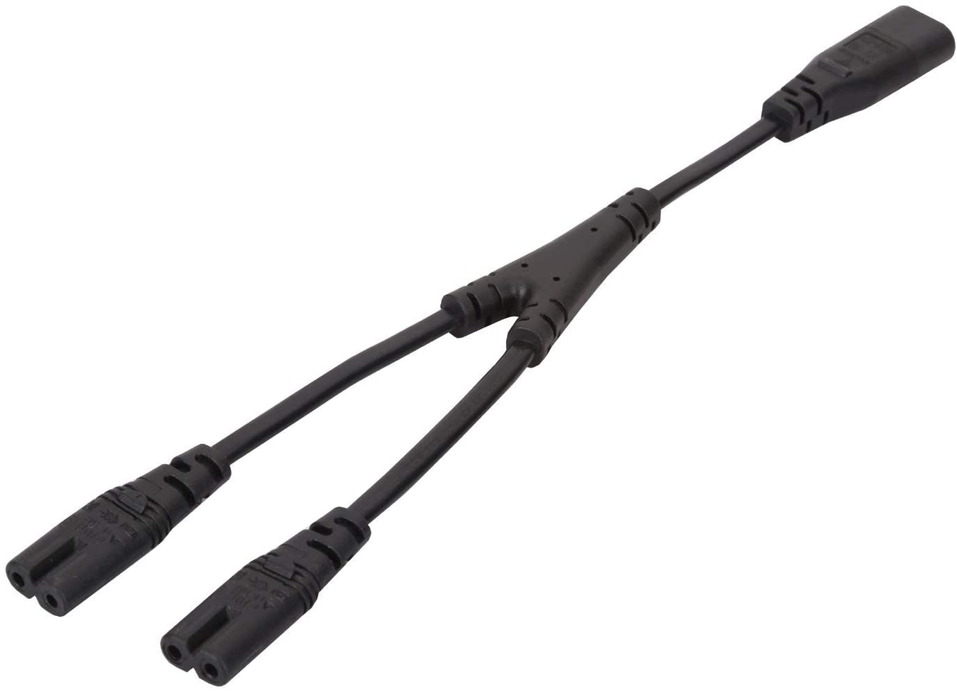 IEC320 C8 to 2X C7 Y Splitter AC Power Cord, IEC Figure 8 Male to 2 Female 1 in 2 Out AC Power Cable 30CM - Image 2