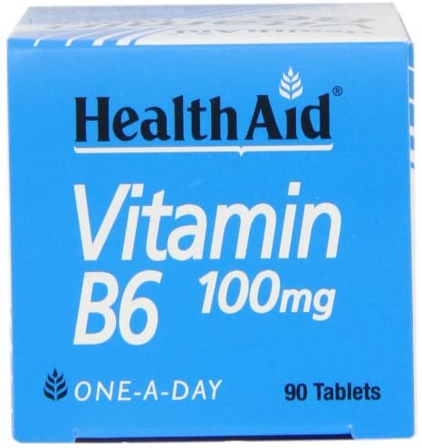 HealthAid Vitamin B6 (Pyridoxine HCl) 100mg - 90 Tablets, White, 1 count (Pack of 90) - Image 4