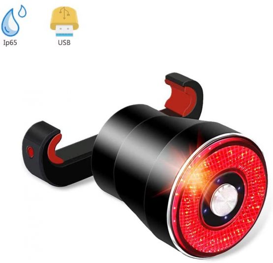 XIAOKOA Smart Bike Tail Light, Bicycle Lights with USB Rechargeable Bike Brake Lights,Colorful Cycling Taillights with Waterproof Rear Bike Lights for Mountain Cycling Taillights and Road Bike
