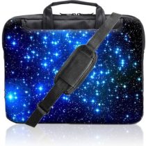 TaylorHe 15.6 inch 15 inch 16 inch Hard Wearing Nylon Laptop Carry Case Colourful Laptop Shoulder Bag with Patterns, Side Pockets Handles and Detachable Strap Blue Stars in Space