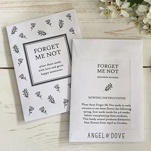 ANGEL & DOVE 25 Unfilled Forget Me Not Seed Packet Funeral Favour Envelopes 'Plant with Love' - Seeds Not Included - Image 3
