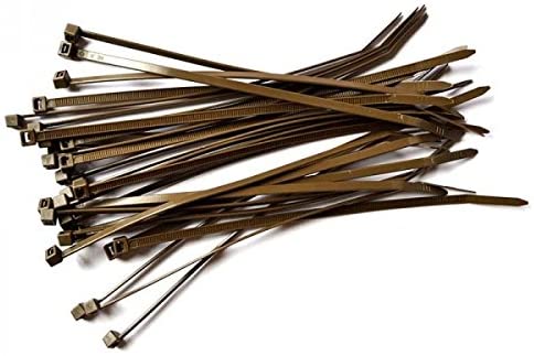 Gocableties Brown Cable Ties, 300mm x 4.8mm, Pack of 100, 12" Premium Nylon Zip Ties, Multi-Purpose Plastic Tie Wraps
