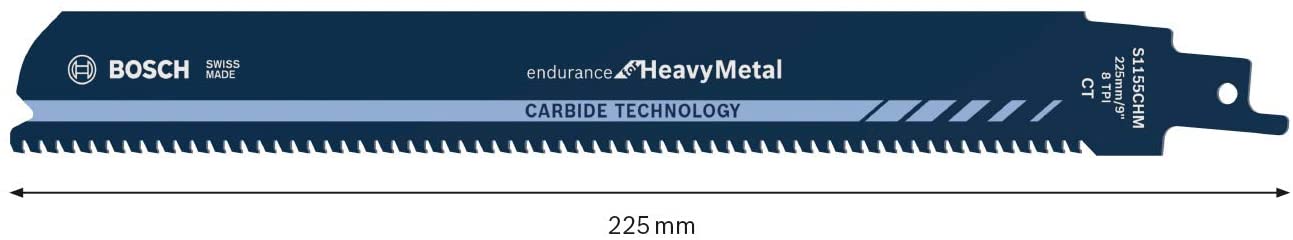 Bosch Professional 2608653182 Reciprocating Saw Blade S 1155 CHM Endurance for Heavy Metal (for metal 225 x 25 x 1.25 mm - Image 3