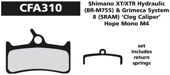 EBC Men's Hope Mono M4/Shimano Xt/Xtr/Grimeca 8 Disc Brake Pads - Image 2